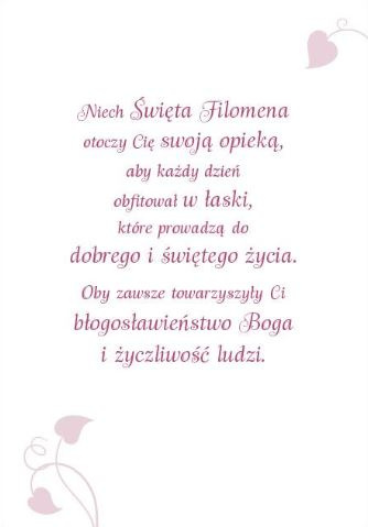 Karnet ze Świętymi 11 - św. Filomena