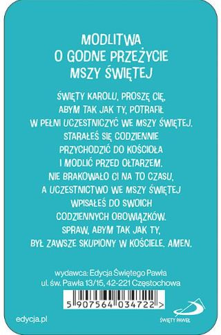 Karta "Modlitwa o godne przeżycie Mszy św."