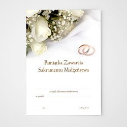 Pamiątka Zawarcia Sakramentu Małżeństwa