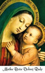 Obrazek plastikowy z modlitwą Matka Boża Dobrej Rady