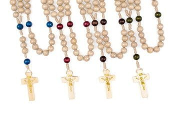 Różaniec duży drewniany na sznurku