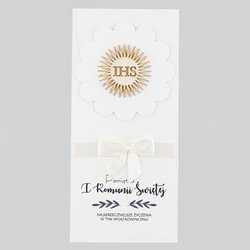 Kartka Pamiątka I Komunii Świętej - biały