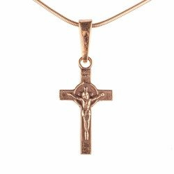 Srebrny krzyżyk św. Benedykta - pozłacany