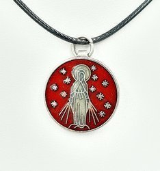 Medalik Matka Boża Niepokalana - czerwony