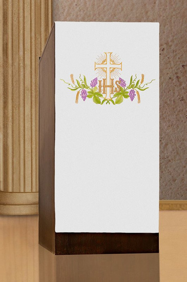 Serweta na lektorium haftowana Krzyż i IHS 