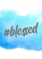 Kartka Braterska - #blessed akwarela niebieski