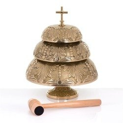 Gong - mosiądz - drewniany młotek - 40 cm