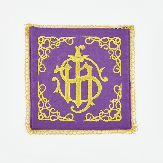 Palka haftowana IHS - fioletowy