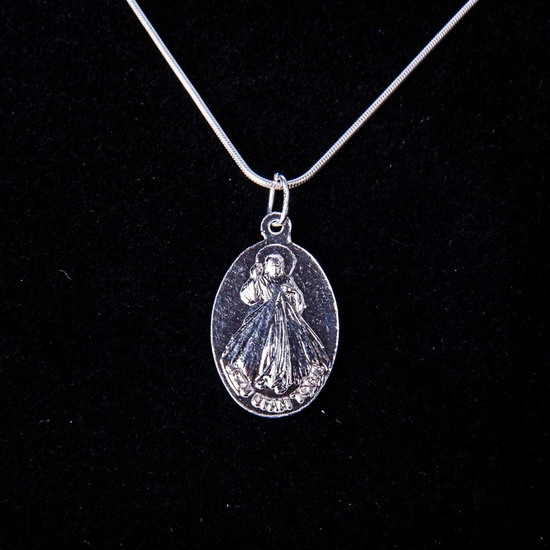 Medalik Matka Boża Częstochowska / Jezus Miłosierny - srebrny 