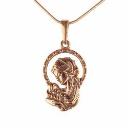 Medalik Matka Boża z Dzieciątkiem - srebrny - pozłacany