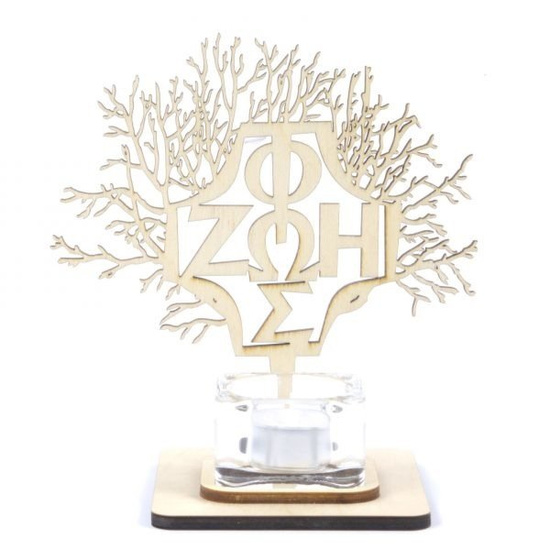 Drzewo ze znakiem FOS-ZOE - świecznik