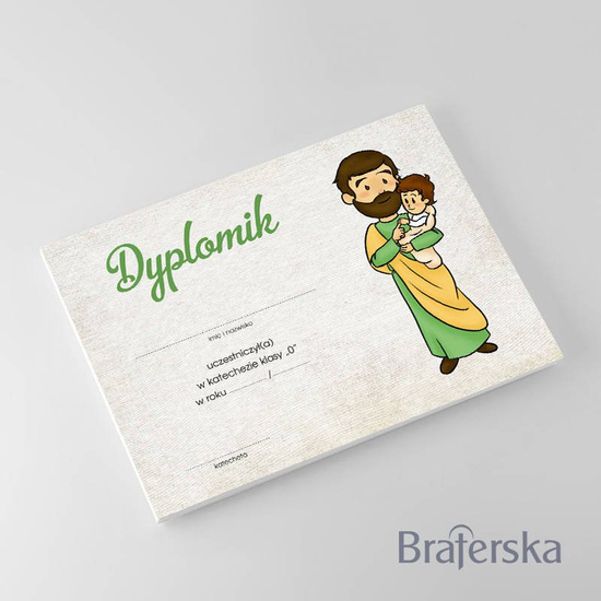 Dyplomik ukończenia katechezy dla klasy "0" ze św. Józefem