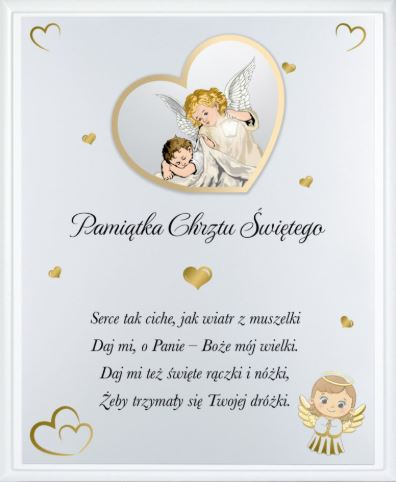 Pamiątka Chrztu Świętego - Panel Uniwersalny ze Złotym Akcentem