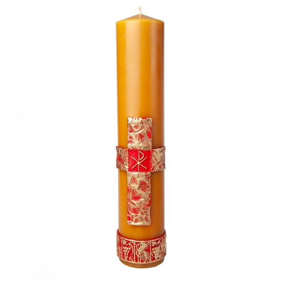 Świeca woskowa z aplikacją Krzyż PX 33 cm