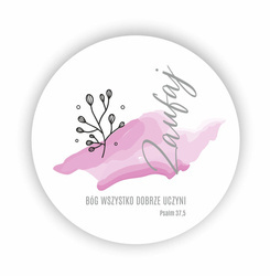 Podstawka korkowa okrągła - Zaufaj Bóg wszystko dobrze uczyni...