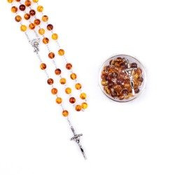 Różaniec - bursztyn syntetyczny - 8 mm - pudełko