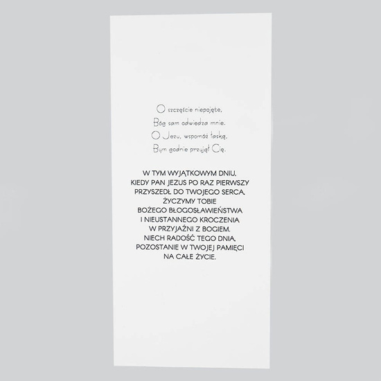 Kartka Pamiątka I Komunii Świętej - biały