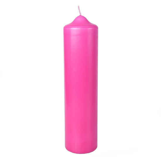 Świeca walec różowa 26 cm