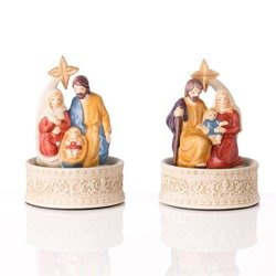 Szopka bożonarodzeniowa - Święta Rodzina - 17 cm - pozytywka - Ceramico