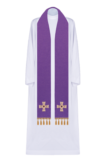 Stuła haftowana zdobiona kamieniami