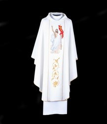 Ornat ecru haftowany Jezus Zmartwychwstały
