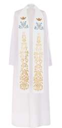 Biała stuła haftowana Maryjna