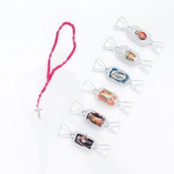 Różaniec mini, drewniany w pudełku (cukierek)