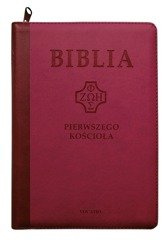 Biblia pierwszego Kościoła z paginatorami i suwakiem purpurowa - ze złoceniami na okładce