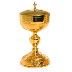 Puszka na komunikanty z ozdobnym wytłoczeniem - 18 cm