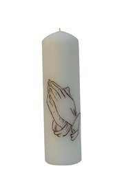 Świeca ręcznie malowana - Dłonie