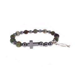 Bransoletka dziesiątka różańca Kamień naturalny