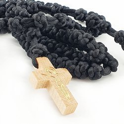 Różaniec pleciony - czarny