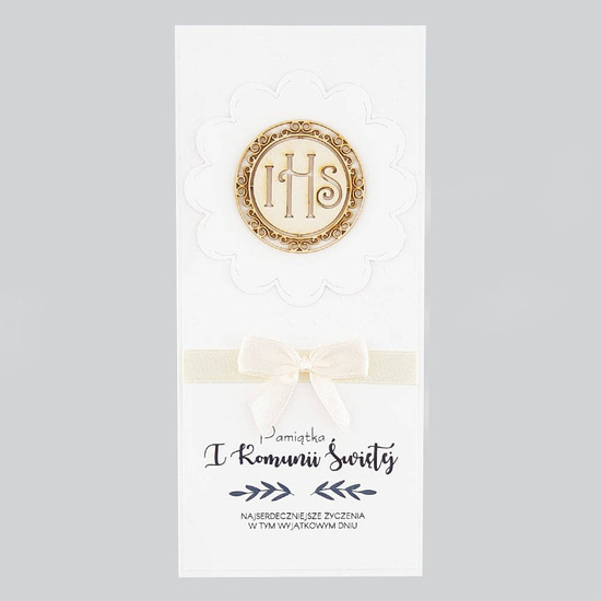 Kartka Pamiątka I Komunii Świętej - biały