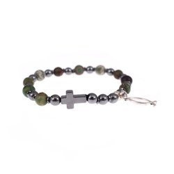 Bransoletka - dziesiątek różańca - hematyt - kamień naturalny - Pietra E