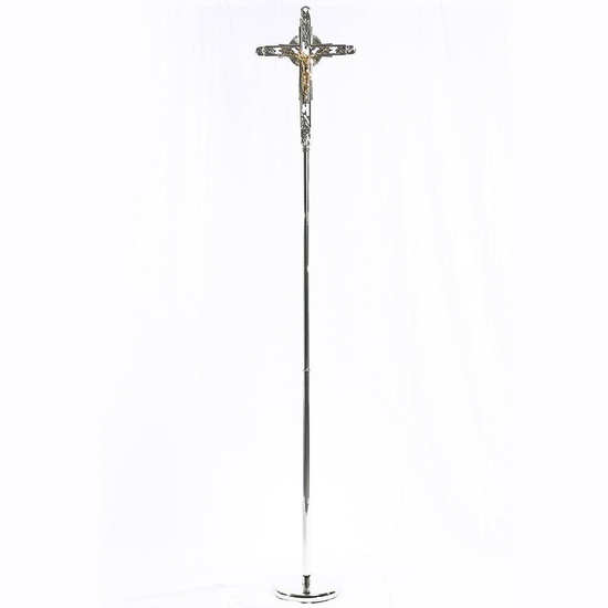 Krzyż procesyjny, pozłacany komplet - 200 cm zestaw 2 