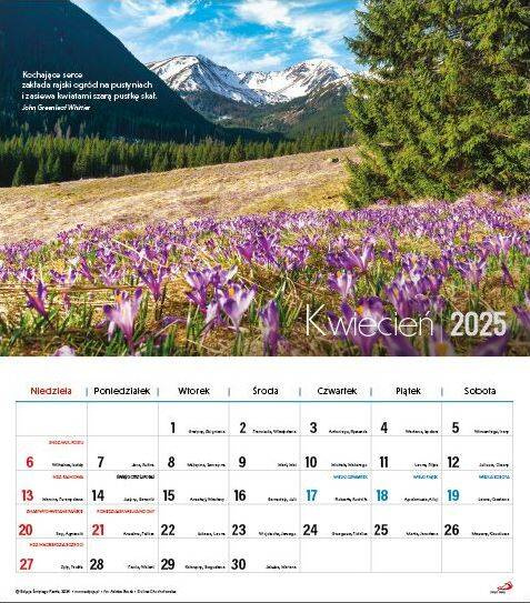 Kalendarz 2025 - Tatry