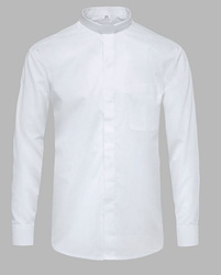 Koszula kapłańska z koloratką DŁUGI RĘKAW - biała