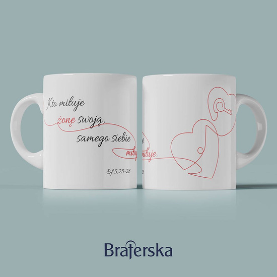 Kubek ceramiczny - Kto miłuje żonę swoją samego siebie miłuje 