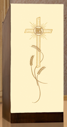 Serweta na lektorium haftowana - motyw krzyża i IHS