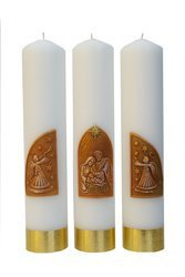 Tryptyk ołtarzowy - aplikacja - Boże Narodzenia - brąz