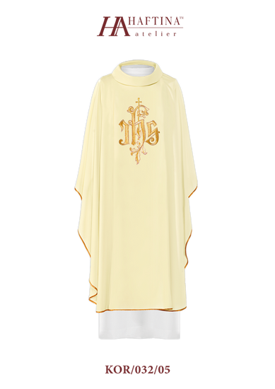 Ecru ornat haftowany IHS 