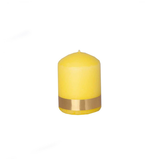 Świeca walec kolędowy - 5 cm - żółty