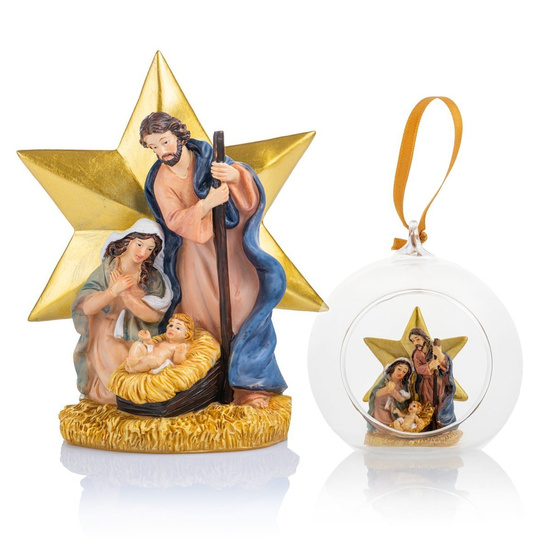 Figurka - Święta Rodzina - gwiazda - 15 cm - Classic