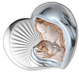 Obrazek z wizerunkiem Matki Bożej w "sercu" kolorowy