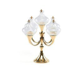 Lampa oliwna szklana 5 płomieni - 23 cm