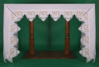 Obrus ołtarzowy - Alfa Omega złoty