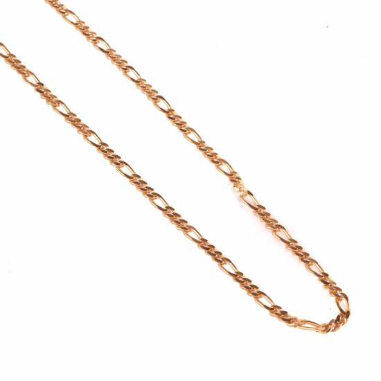 Srebrny łańcuszek - figaro (3 mm) - pozłacany