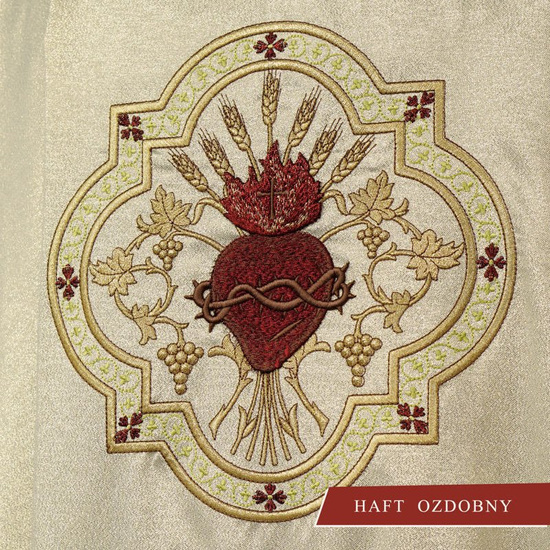 Złoty ornat haftowany - "Serce Pana Jezusa i Kielich "  