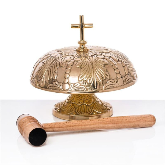 Gong - mosiądz - drewniany młotek - 23 cm