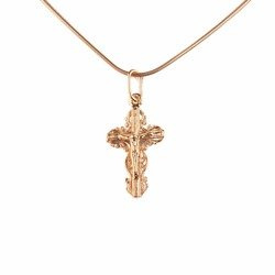 Srebrny krzyżyk ozdobny - pozłacany